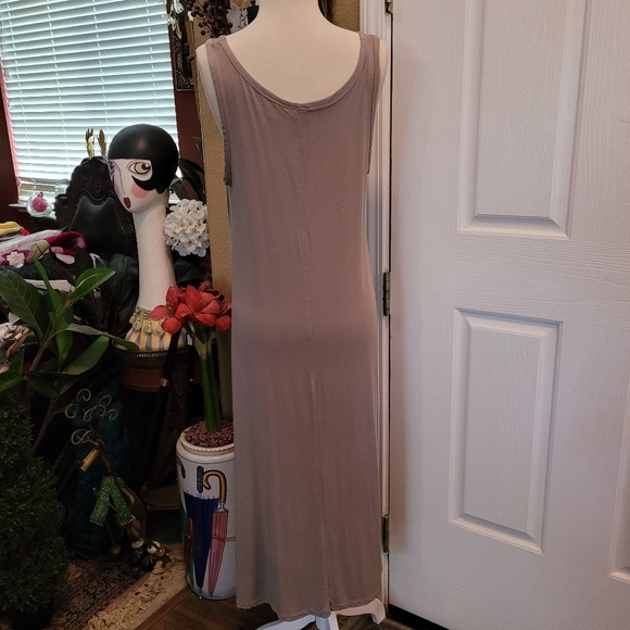 LOGO Lori Goldstein Maxi Dress Solid Gray Grey Size M Medium - Picture 6 of 8